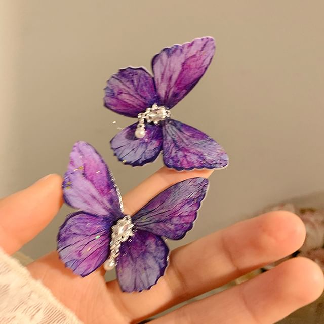 Rhinestone Hair Set / Butterfly Clip