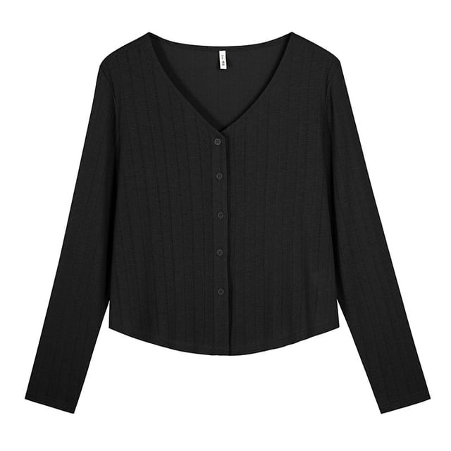 V-Neck Plain Cardigan