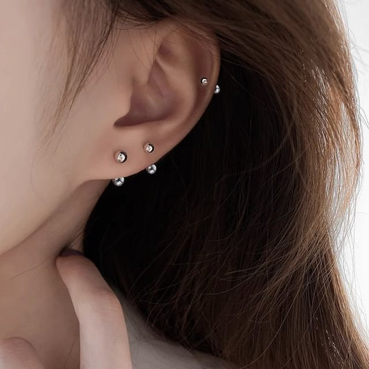 Ear Sterling Ball Silver Stud