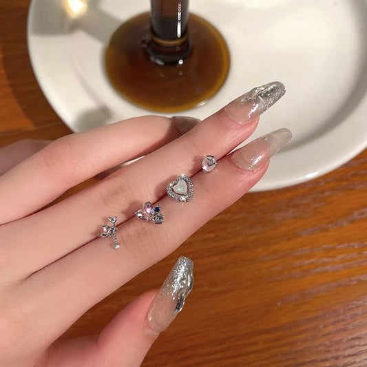 Ear Stud Set Rhinestone