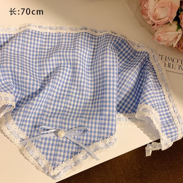 / Trim Scrunchie Set Print Headkerchief Lace