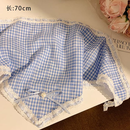 / Trim Scrunchie Set Print Headkerchief Lace