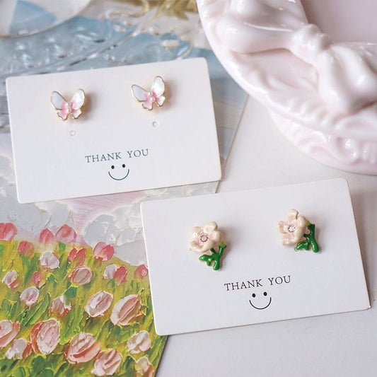 Butterfly Alloy Floral / Stud Earring