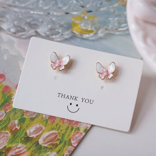 Butterfly Alloy Floral / Stud Earring