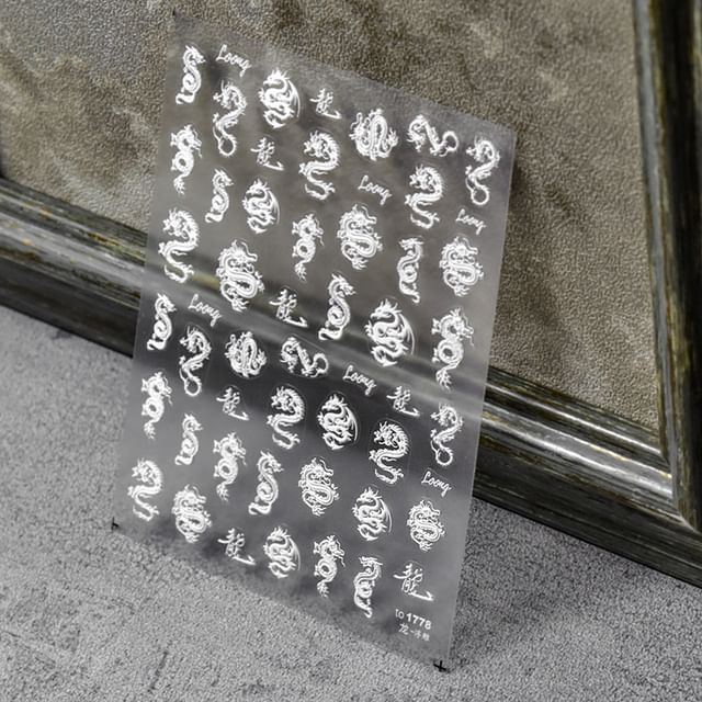 Autocollants pour nail art motif dragon chinois