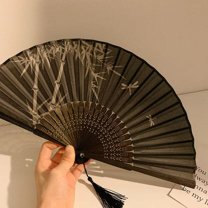 Foldable Fan Hand Print Bamboo (Various Designs)