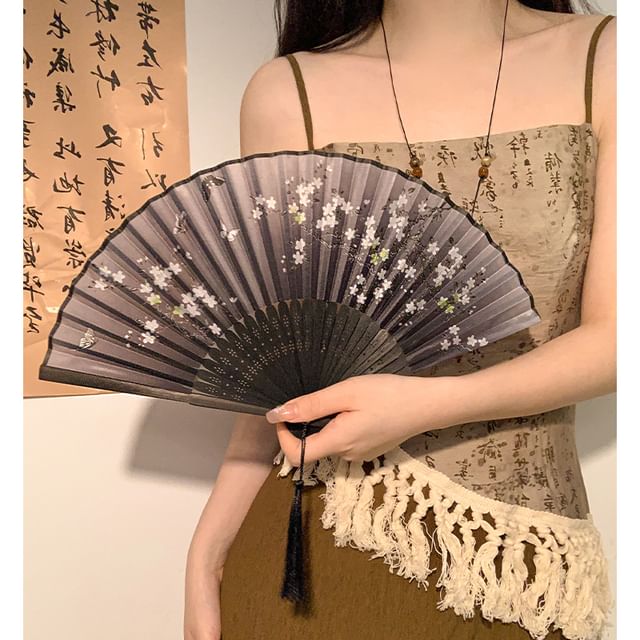 Foldable Fan Hand Print Bamboo (Various Designs)