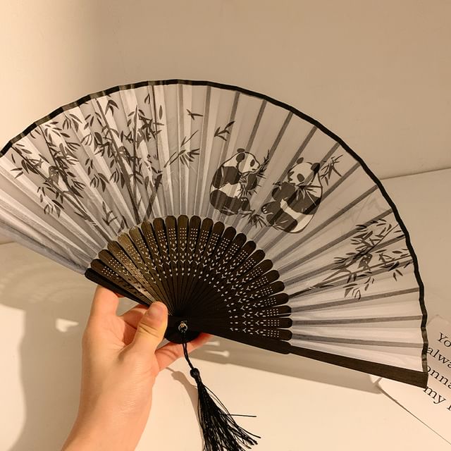 Foldable Fan Hand Print Bamboo (Various Designs)