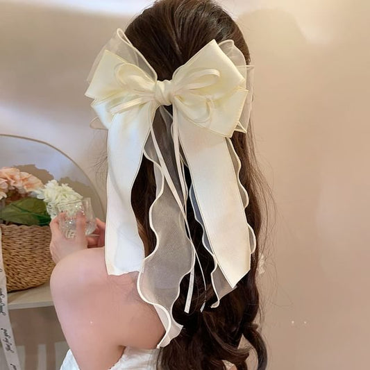 Hair Organza Bow Clip