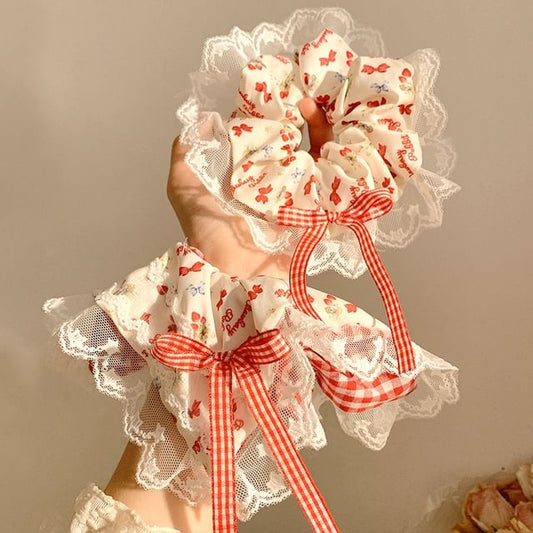 Scrunchie Cherry Trim Floral Bandana / Designs) (Various Lace