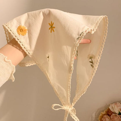 Embroidered Scrunchie Bandana (Various / Designs) Floral