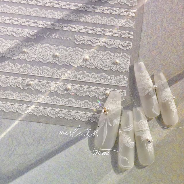 Spitzen-Nagelkunst-Aufkleber