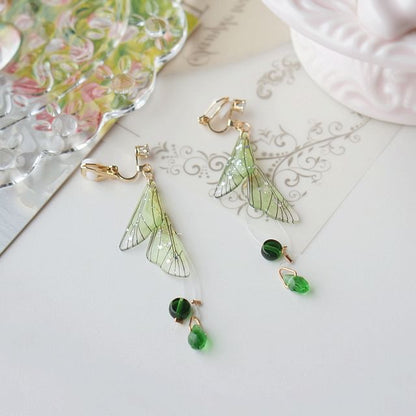 Crystal Earring Dangle Faux Butterfly Alloy