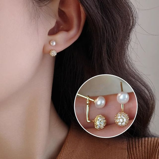 Pearl Rhinestone Ear Jacket Faux