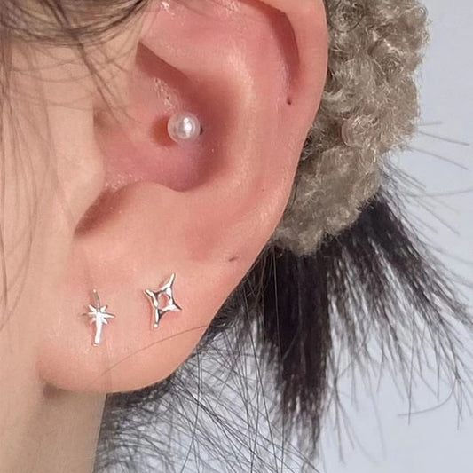 Star Stud Asymmetrical Earring
