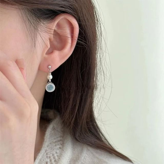 Faux Pearl Rhinestone Earring Drop
