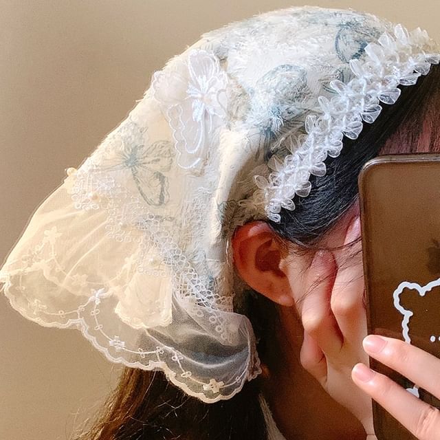 Bandana (Various Lace Trim Designs) Butterfly