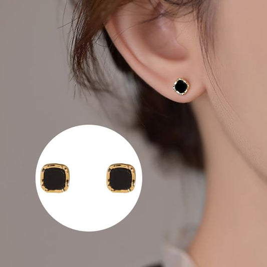 Ear Square Silver Sterling Stud