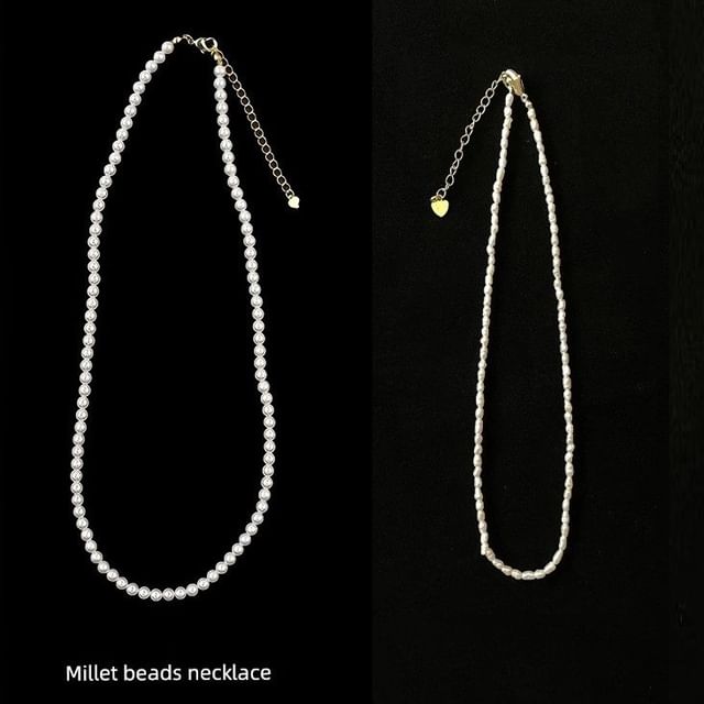 Pearl Necklace Beaded Faux