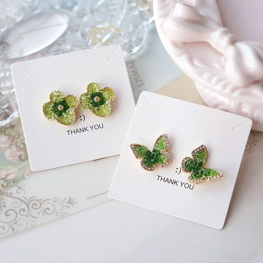 Stud On Clip Earring / Butterfly Flower