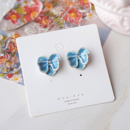 Earring On / Stud Orchid Clip Enamel