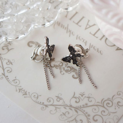 Drop / Earring Butterfly Enamel Clip On