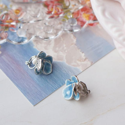 Earring On / Stud Orchid Clip Enamel