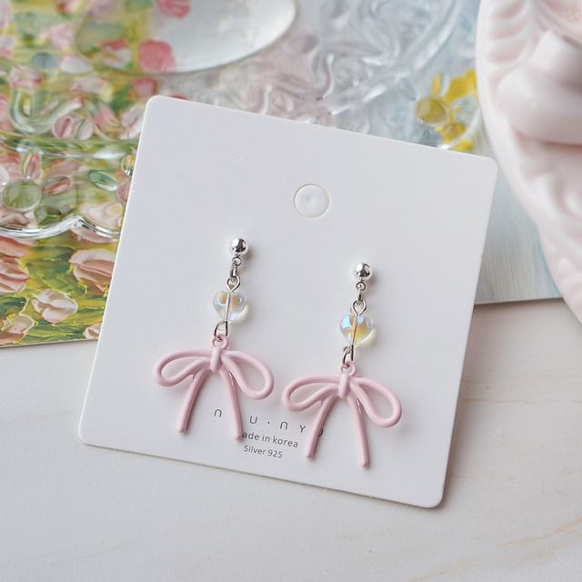 Clip Earring Drop Bow / On