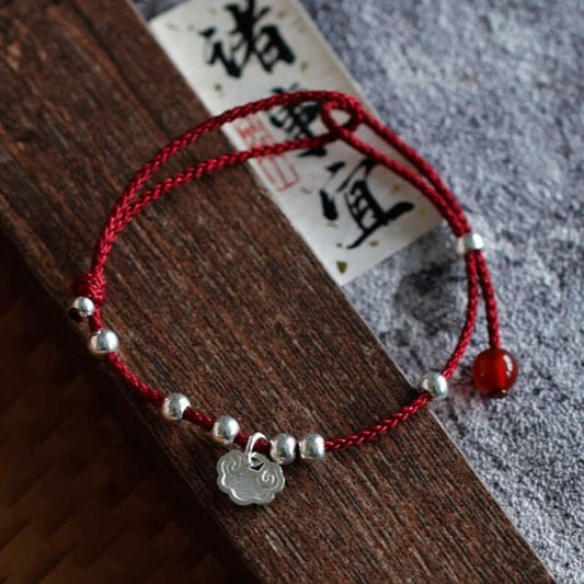Rope Beaded Anklet Silver / Bracelet