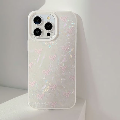 Faux Strap Bow Phone Set Pearl / Decoration Case Adhesive