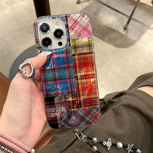 Case Plaid Phone Holographic