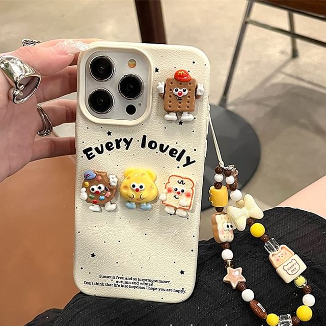 Cartoon Food / Phone Strap Set Case