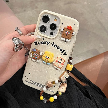 Cartoon Food / Phone Strap Set Case