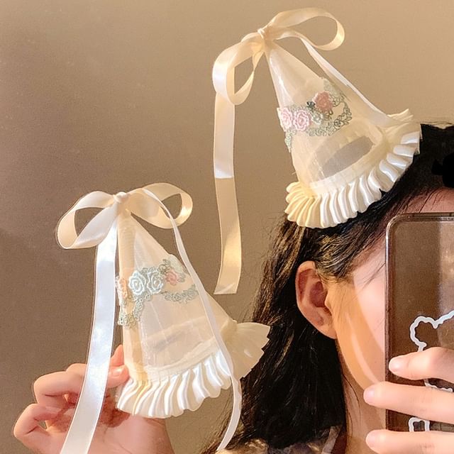 Party Hat Embroidered Ruffle