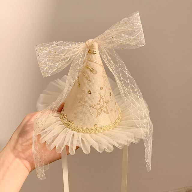 Party Hat Embroidered Ruffle