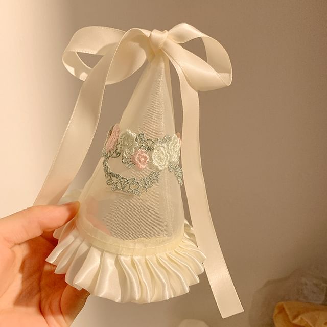 Party Hat Embroidered Ruffle