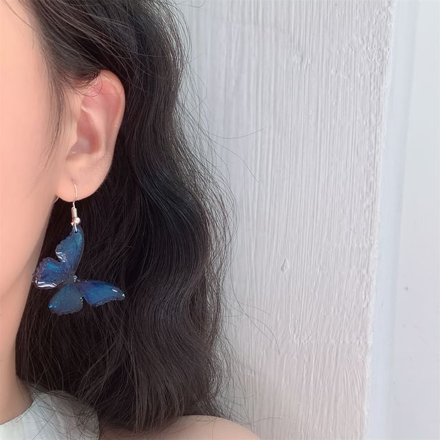 Hook / Earring Clip-On Butterfly Drop