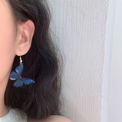 Hook / Earring Clip-On Butterfly Drop