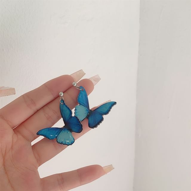 Hook / Earring Clip-On Butterfly Drop