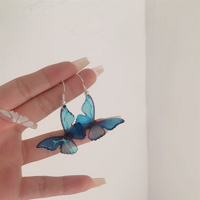 Hook / Earring Clip-On Butterfly Drop
