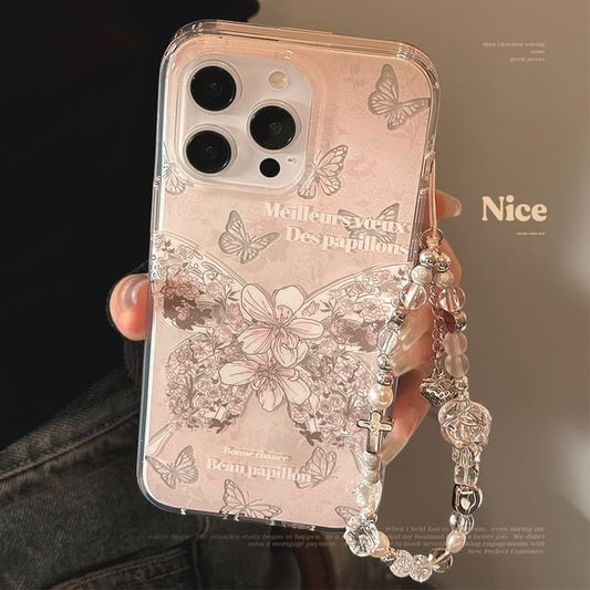 / Butterfly Case Set Phone Strap