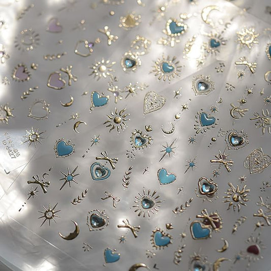 Mond &amp; Herz Nail Art Sticker