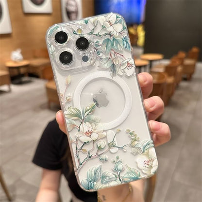 Case (Compatible Phone Floral MagSafe) Magnetic with