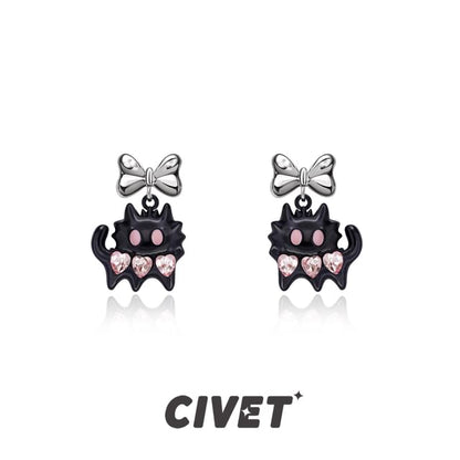 Ear Color Silver Sterling / Cuff Earring Cat Stud Block