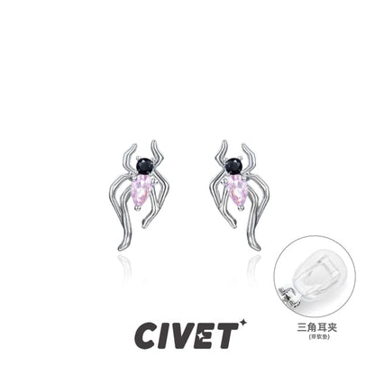 Simple / Spider Earring Cuff Stud Silver Ear Sterling