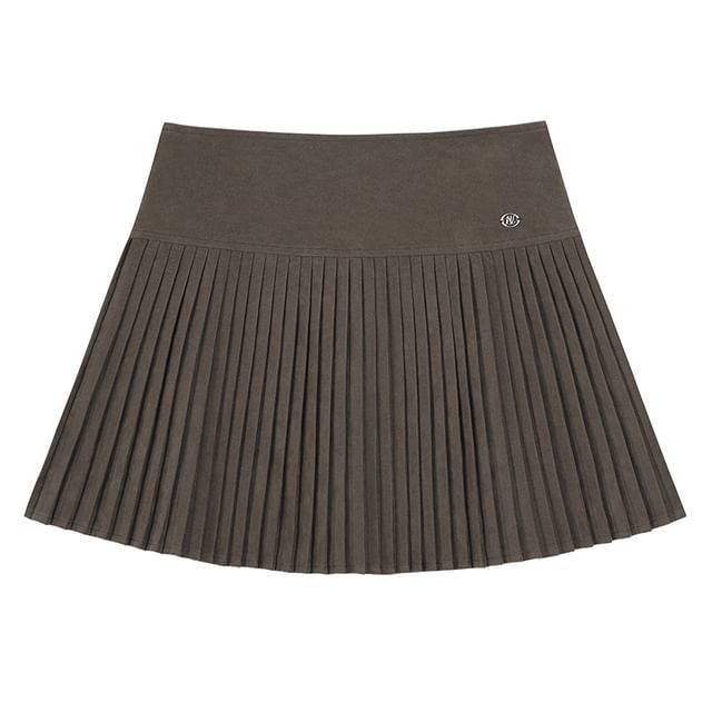 High-Rise Plain Accordion Pleat Skirt