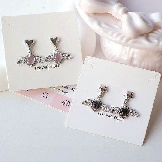 Clip-On Gemstone / Earring Heart Drop