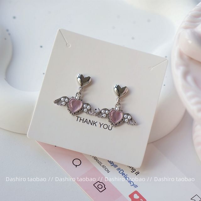 Clip-On Gemstone / Earring Heart Drop