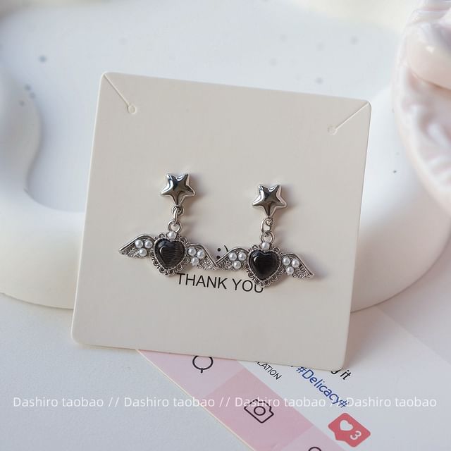 Clip-On Gemstone / Earring Heart Drop