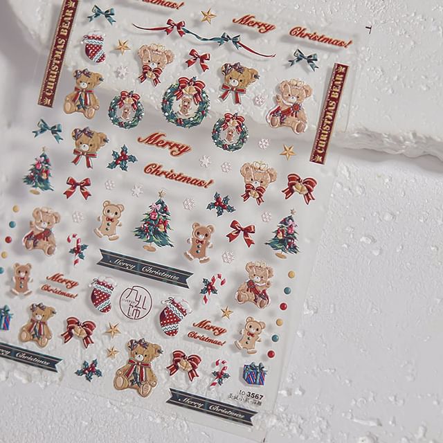 Autocollants Nail Art de Noël de dessin animé